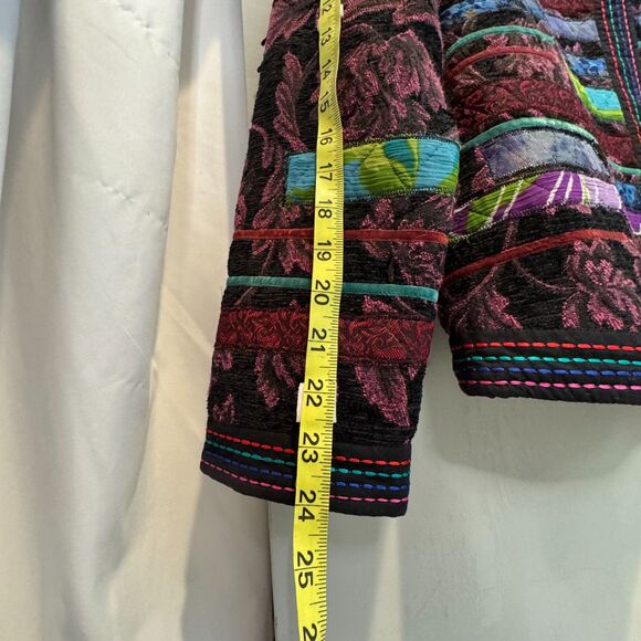 Vintage 80's Choices Women's SZ S Patchwork Quilted Blazer Jacket – Unique Style - Picture 7 of 11
